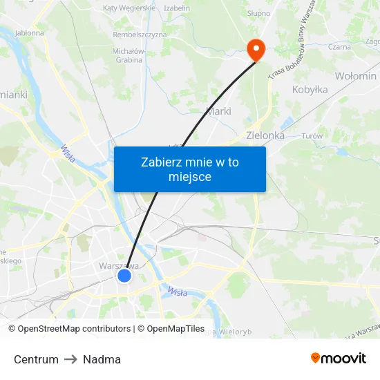 Centrum to Nadma map
