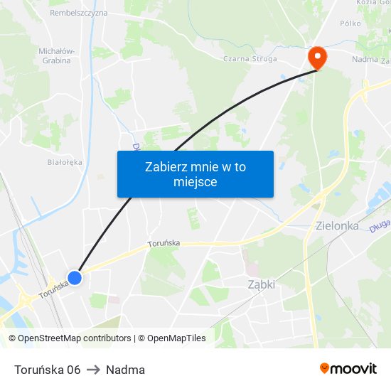 Toruńska 06 to Nadma map