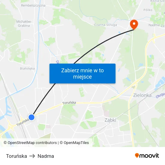 Toruńska to Nadma map