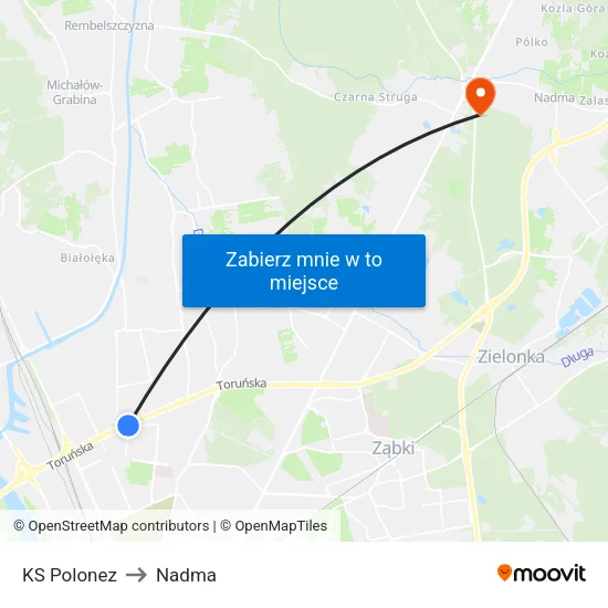 KS Polonez to Nadma map