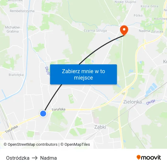 Ostródzka to Nadma map