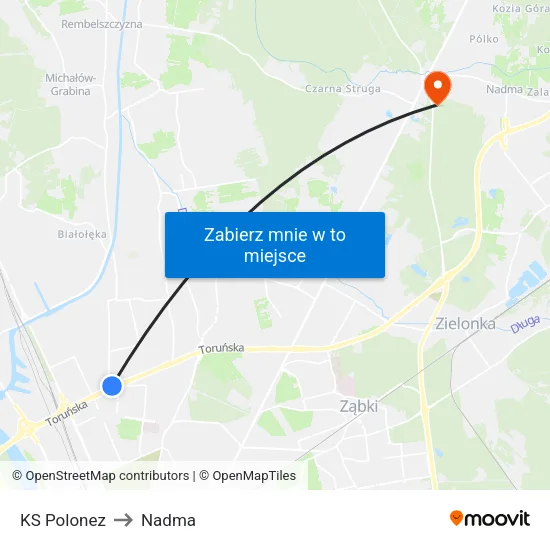 KS Polonez to Nadma map