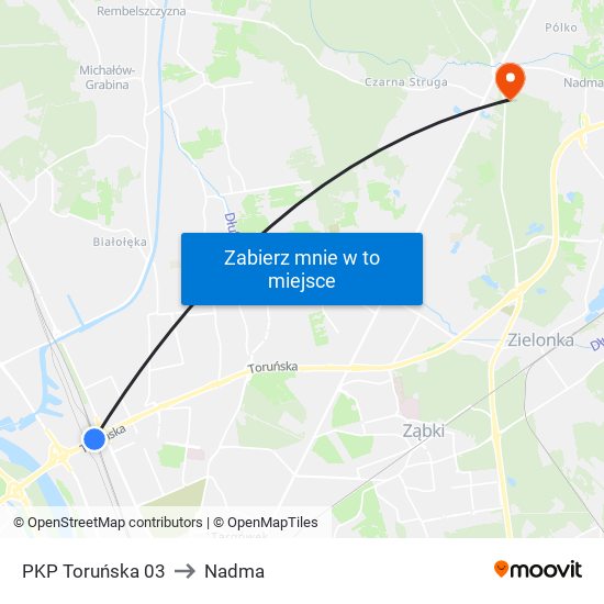 PKP Toruńska 03 to Nadma map