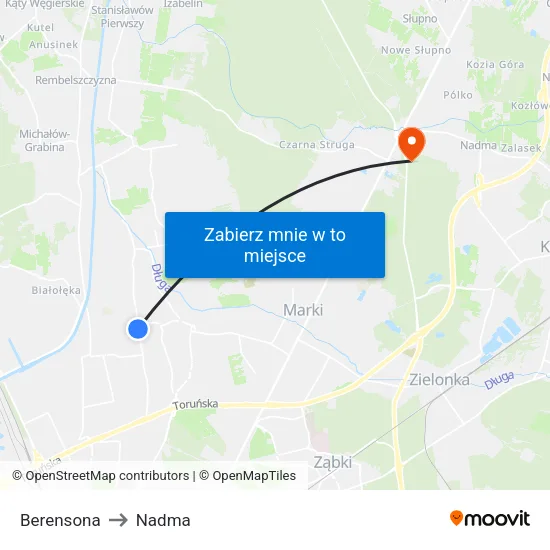 Berensona to Nadma map