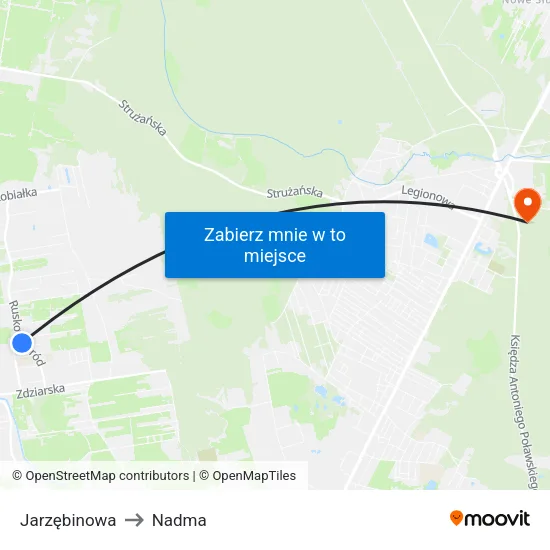 Jarzębinowa to Nadma map