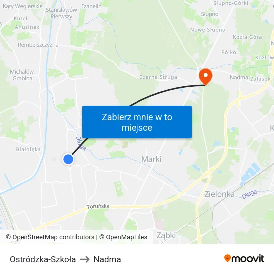 Ostródzka - Szkoła to Nadma map