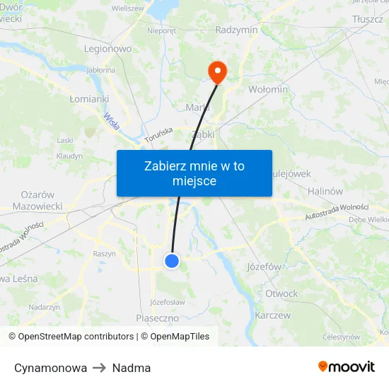 Cynamonowa to Nadma map