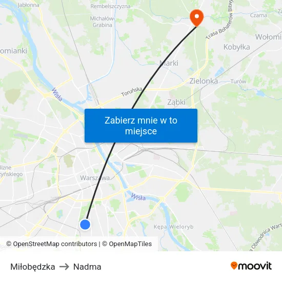 Miłobędzka to Nadma map