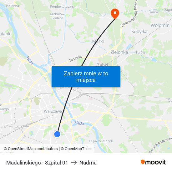 Madalińskiego - Szpital 01 to Nadma map