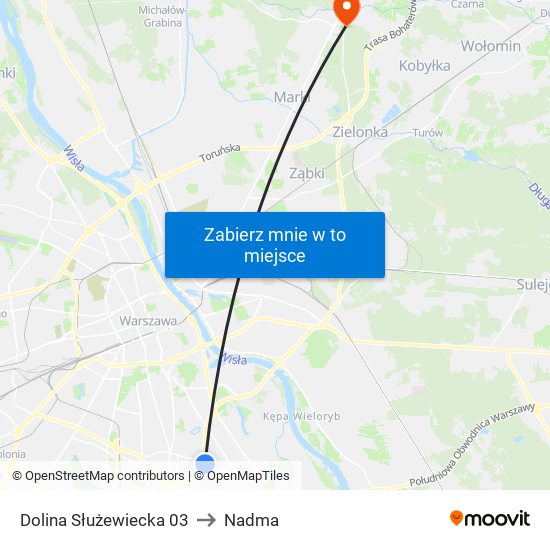 Dolina Służewiecka 03 to Nadma map