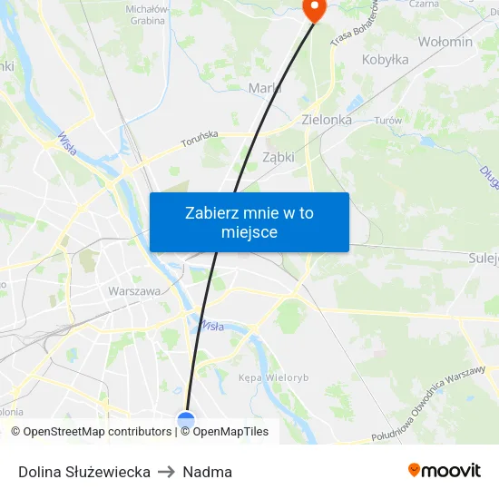 Dolina Służewiecka to Nadma map