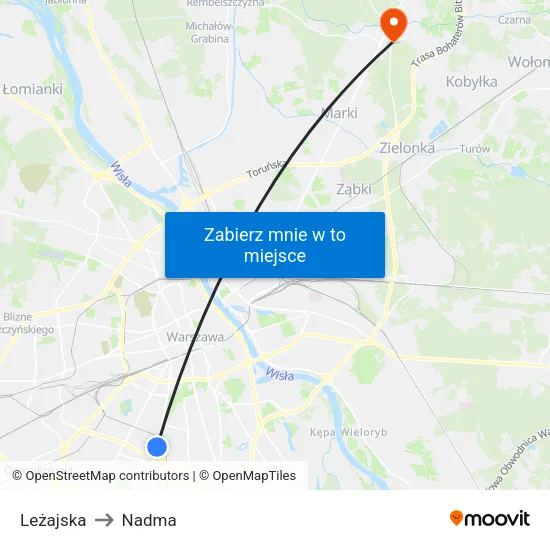 Leżajska to Nadma map