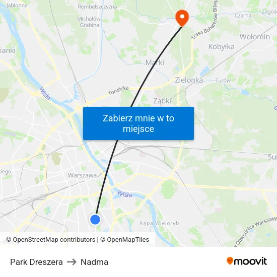 Park Dreszera to Nadma map