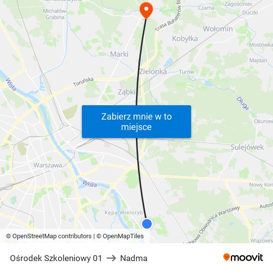 Ośrodek Szkoleniowy 01 to Nadma map