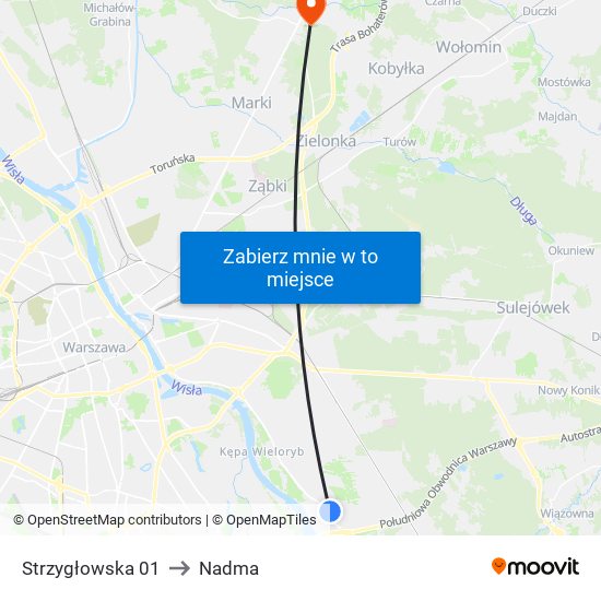 Strzygłowska to Nadma map