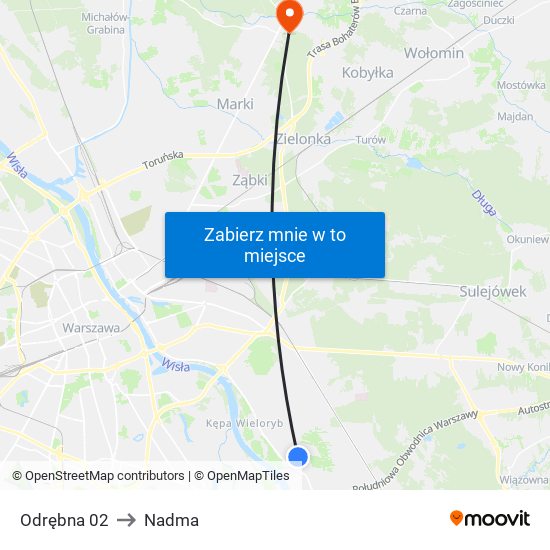 Odrębna to Nadma map