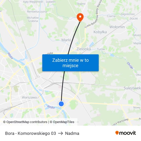 Bora - Komorowskiego 03 to Nadma map