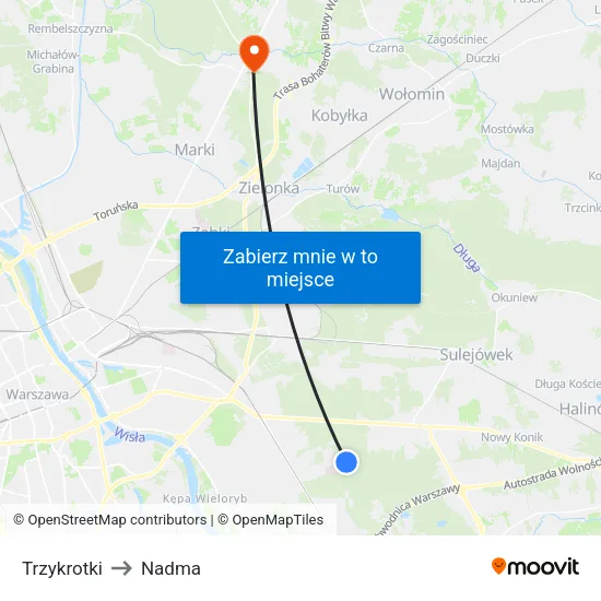 Trzykrotki to Nadma map