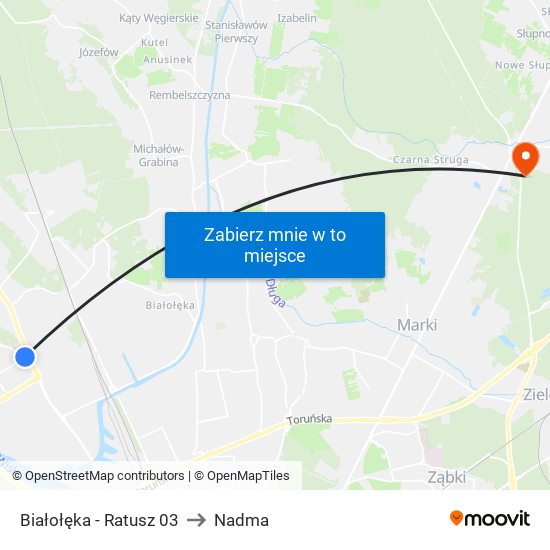 Białołęka - Ratusz 03 to Nadma map