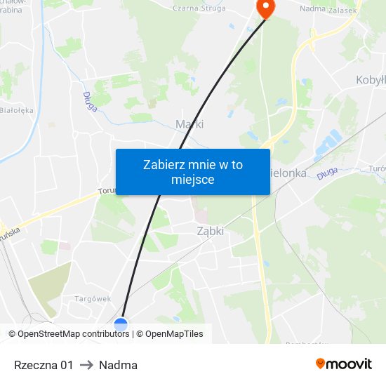 Rzeczna 01 to Nadma map