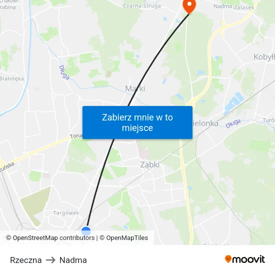 Rzeczna to Nadma map