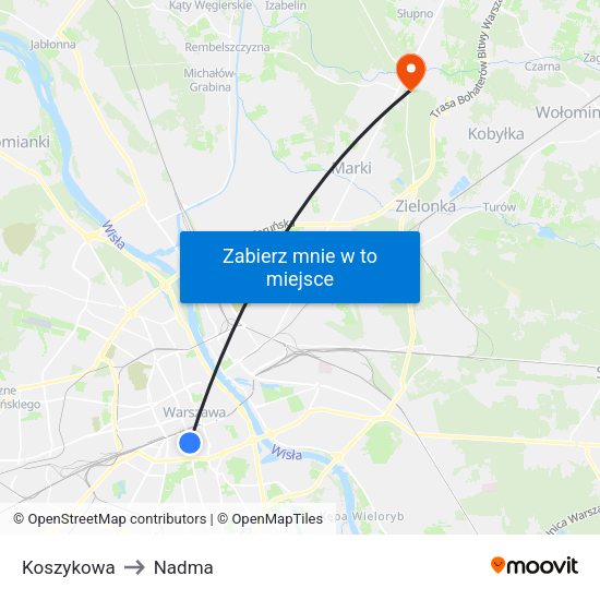 Koszykowa 01 to Nadma map