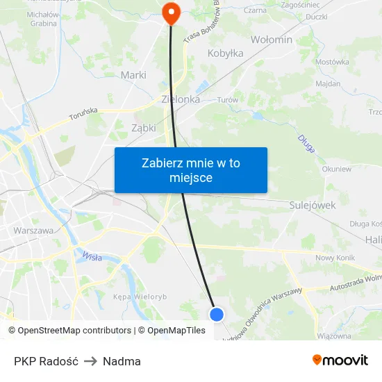 PKP Radość to Nadma map