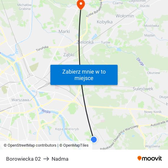 Borowiecka 02 to Nadma map