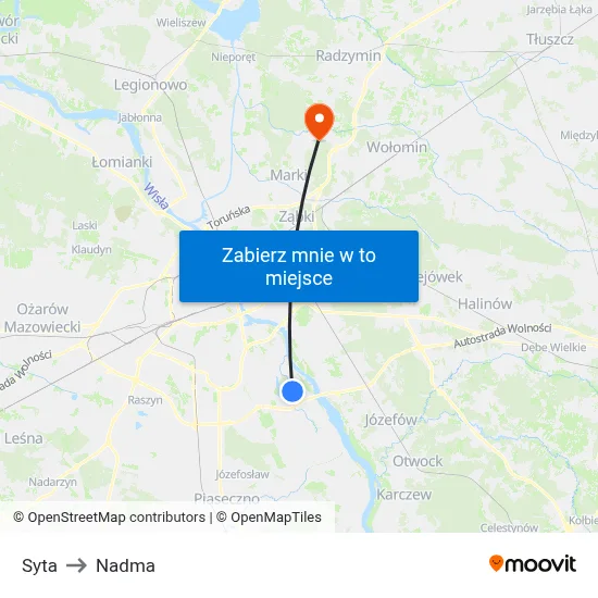 Syta to Nadma map