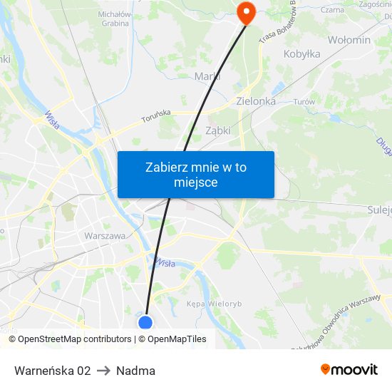 Warneńska 02 to Nadma map