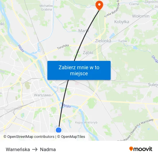 Warneńska to Nadma map