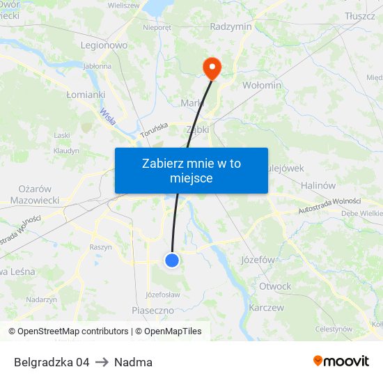 Belgradzka 04 to Nadma map