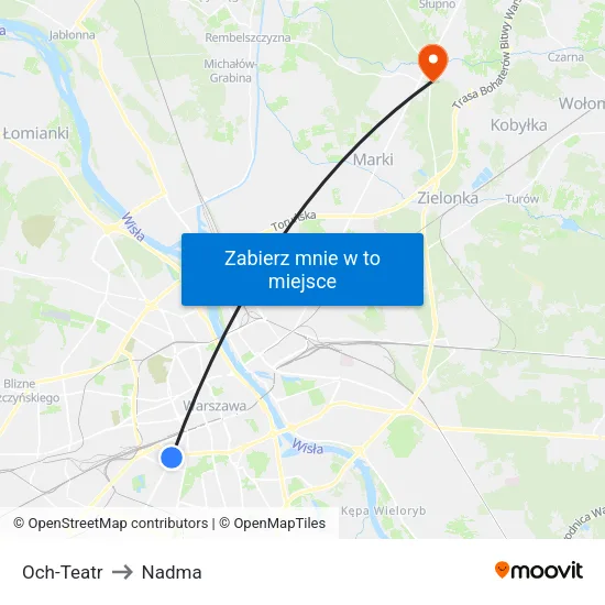 Och-Teatr to Nadma map