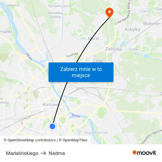 Madalińskiego to Nadma map