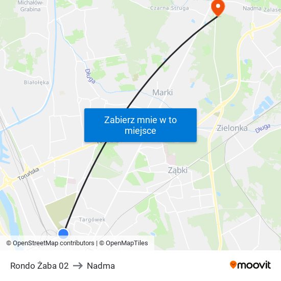 Rondo Żaba 02 to Nadma map