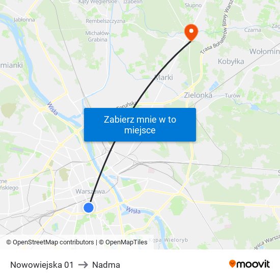 Nowowiejska 01 to Nadma map