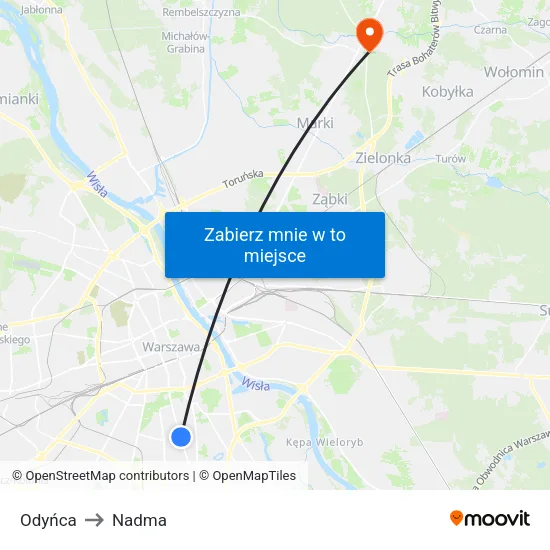 Odyńca to Nadma map