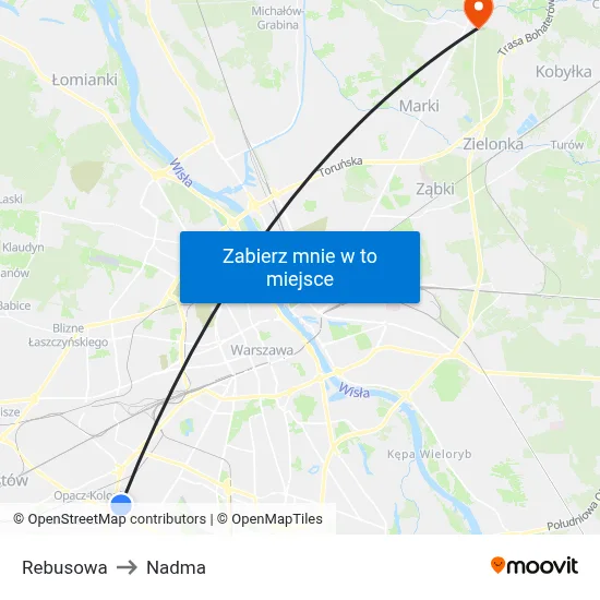 Rebusowa to Nadma map