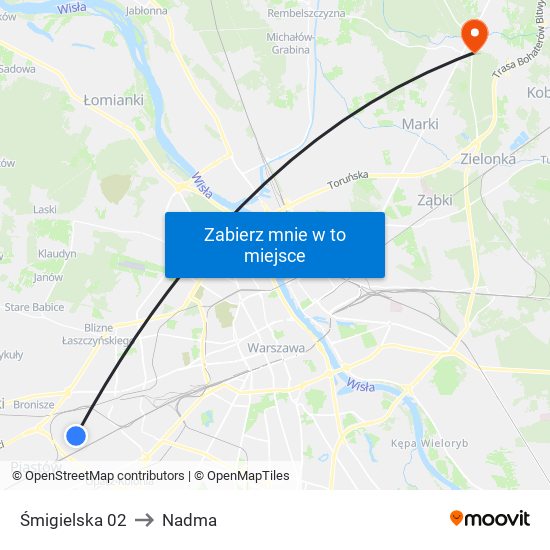 Śmigielska 02 to Nadma map