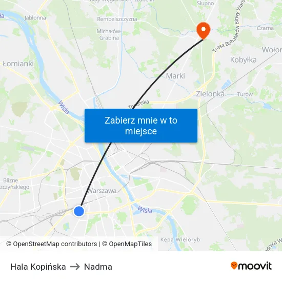 Hala Kopińska to Nadma map
