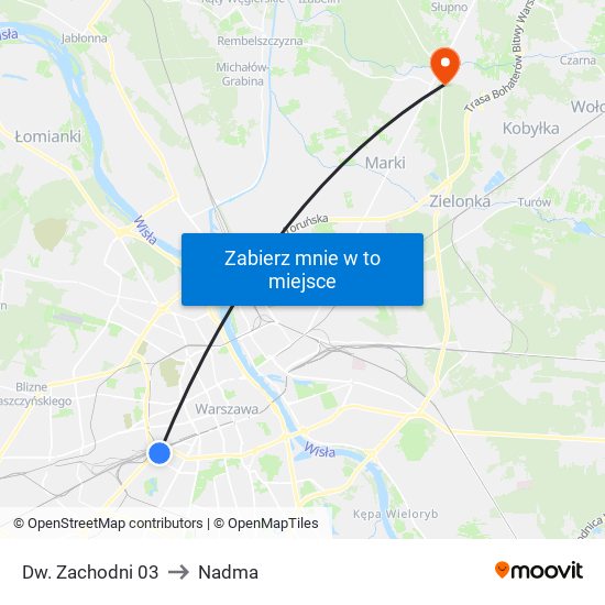 Dw. Zachodni 03 to Nadma map