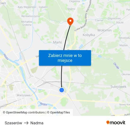 Szaserów to Nadma map