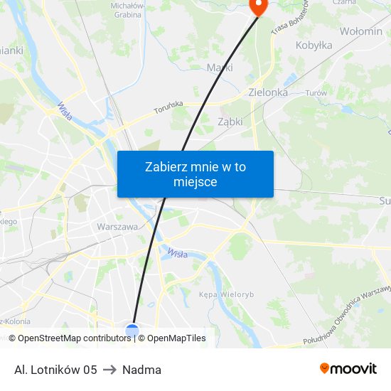 Al. Lotników 05 to Nadma map