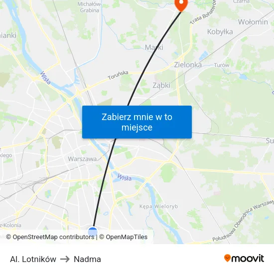 Al. Lotników to Nadma map