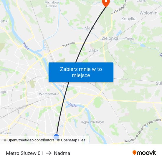 Metro Służew 01 to Nadma map