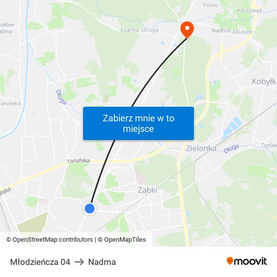 Młodzieńcza 04 to Nadma map