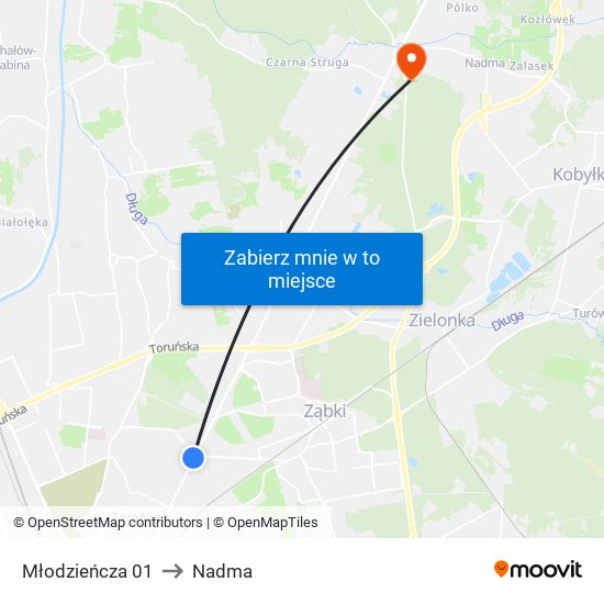 Młodzieńcza 01 to Nadma map