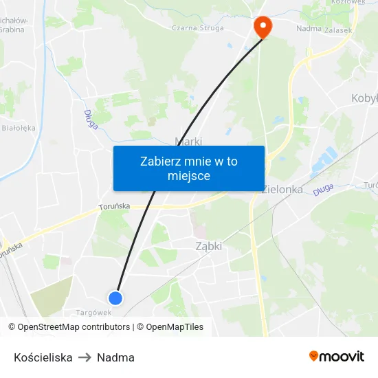Kościeliska to Nadma map