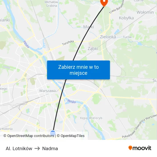 Al. Lotników to Nadma map