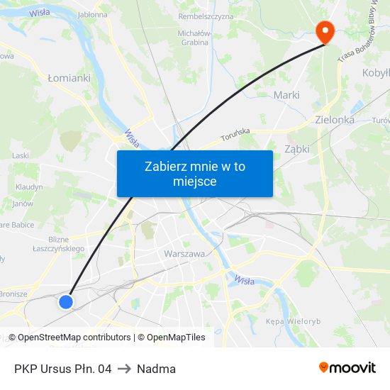 PKP Ursus Płn. 04 to Nadma map